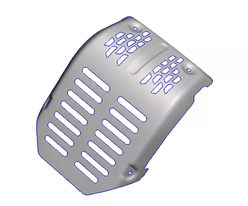 Modelo 3D de protector con perforaciones